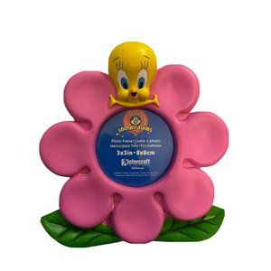 Warner Brothers Studio Store Looney Tunes Tweety Bird Pink Flower Picture Frame